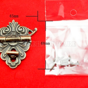 1 pcs 45mm x 48mm boxes latch gift box latches decorative boxes catch small box hardware cabinet hardware #LC0010