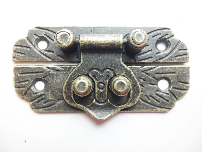25mmx48mm Antique Brass Lock Latch Small Box Hardware Jewelry Etsy
