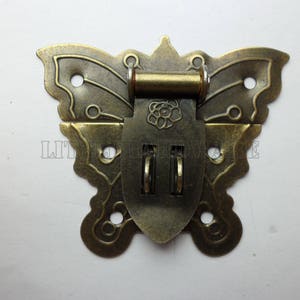 10 pcs bronze color jewelry box latch/box hasp/box hardware/lock latch/box latches/box catches - 59mm x 50mm -LC0009