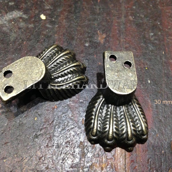 4Pcs vintage 30mm X12mm  Antique Brass Color new claw metal box Feet /box legs protection/ decorative box feet - BF0062