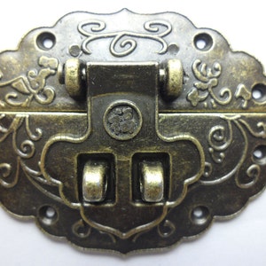 1 pcs bronze color Jewelry Box Hasp Catch/ jewelry box latch/small box hardware-55mm x 44mm LC0062