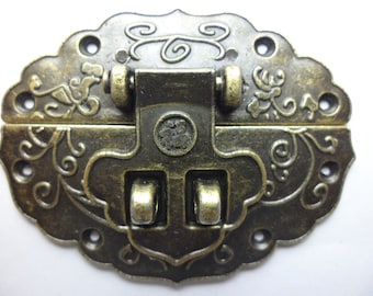 1 pcs bronze color Jewelry Box Hasp Catch/ jewelry box latch/small box hardware-55mm x 44mm LC0062