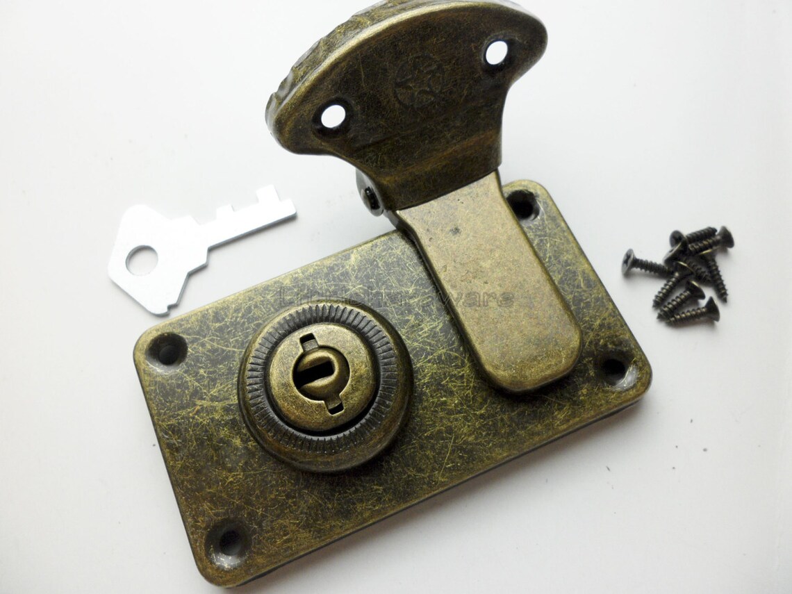 73mmx41mm Antique Brass Lock Latch Small Box Hardware Jewelry Etsy