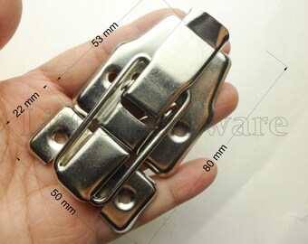 Big Size Silver Color hasp catch, box latches,hasp, gift box buckle - 80mmX50mm - LC0157