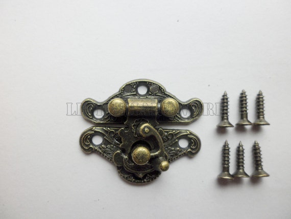 23mmx28mm Antique Brass Jewelry Box Staple Hasp Catch Small Box Hardware  Jewelry Box Latch Wooden Boxes Making LC0052 