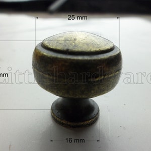 High Quality Solid heavy "stamp" Antique brass metal Knobs/ furniture hardware/ Cabinet Knob/Vintage Furniture Knobs- Two Size -DP0342