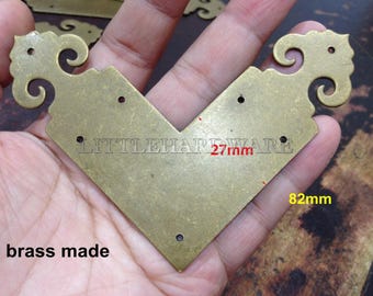 2 pcs 82mm bronze color corners/solid brass corners/brass corner bracket/decorative corners/metal corners
