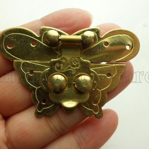 1 pcs brass made golden Color box latch,box hasp,lock catch latches for Jewelry box - 58 mm x 38 mm - LC0159