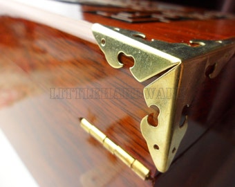8 Pcs golden Horn shape metal Decorative Corner Bracket for jewelry Box diy #CB0035