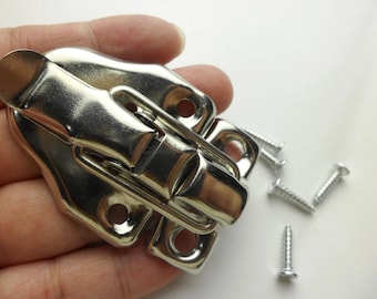 42mm x 60mm zilverkleur slot grendel kleine doos hardware sieraden doos grendel geschenkdozen grendels borst hardware houten kisten maken LC0073