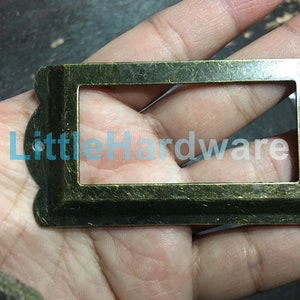 4 stuks 85MM x 42mm groot formaat antieke messing kleur kaarthouder / Frame houder / label houders / Label Frames DP0290