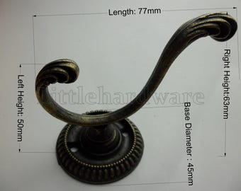 1 Pc 77mm*63mm bronze color furniture hardware hook with enough screws - HK0005