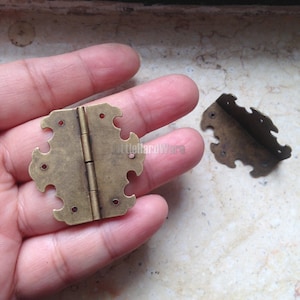 2 pcs Brass made hinges / Brass hinges / parliament hinges / jewelry box hinges / decorative hinges - 35mmX35mm - VH0122