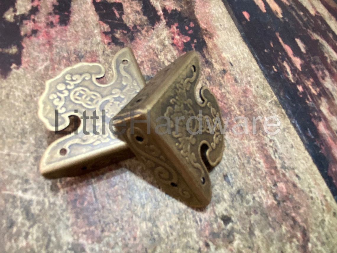 4 pcs solid brass corner/ornate brass corners/brass corner Etsy