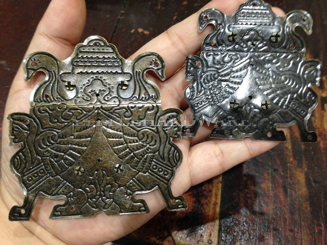 Antique Brass Jewelry Box Staple Hasp Catch Small Box Hardware Etsy