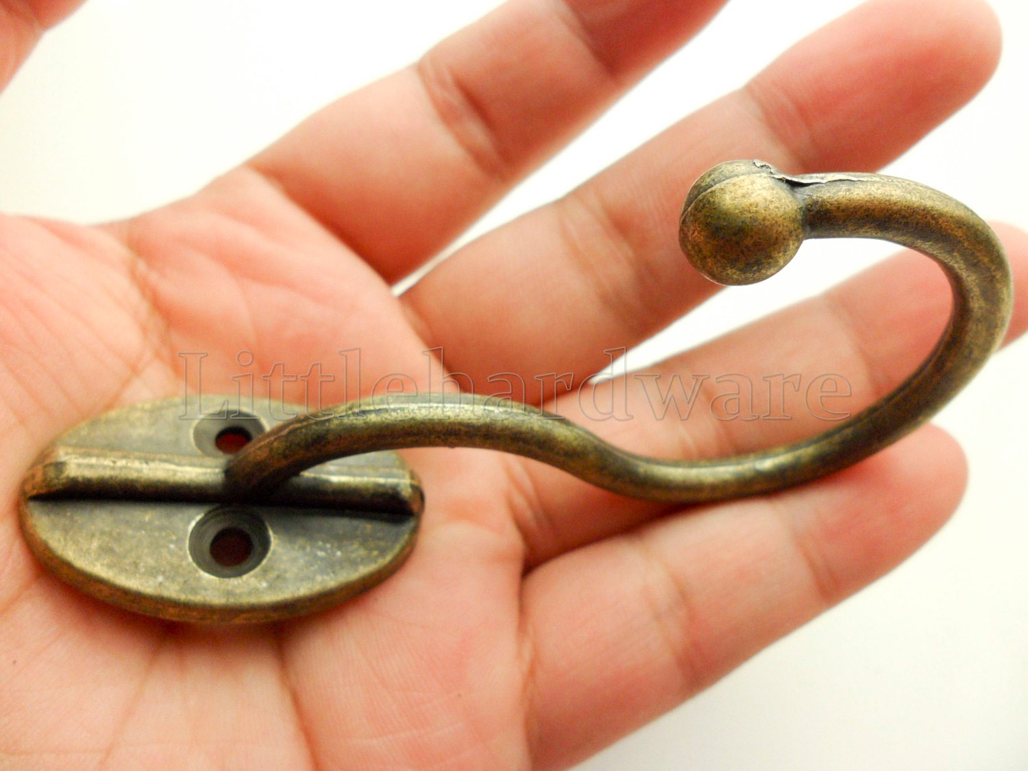 81mm X 18mm Antique Style Furniture Hardware Hook With Enough Screws HK0010  