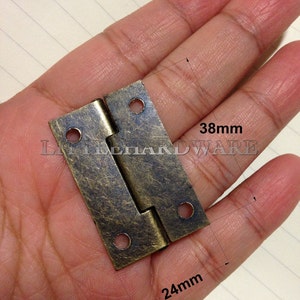 10 pcs metal small hinges parliament hinges jewelry box hinges decorative hinges VH0014 - 38mmX24mm