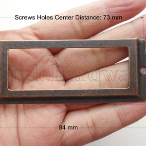 10 pezzi 83MM x 32mm di grandi dimensioni Supporto per scheda a colori in ottone rosso / Supporto per telaio / Porta etichette / Cornici per etichette DP0350