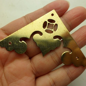 4pcs Brass made golden color metal decorative corner bracket for Chest Case Box - 60mmX60mm - CB0168