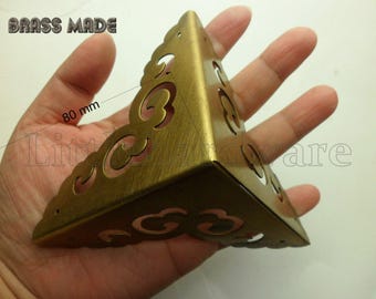 A Pair of bronze color Jewelry Box Corner / ornate brass corners /Brass cabinet corner/brass metal corners/brass protectors/brass edges