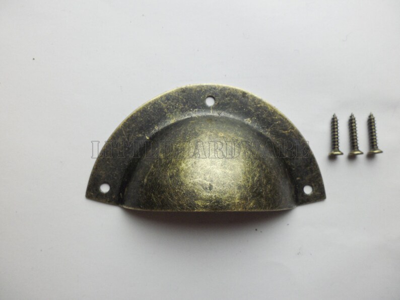 Set of 10 Antique Bronze Drawer Cup Pulls / Bin Cup Etsy