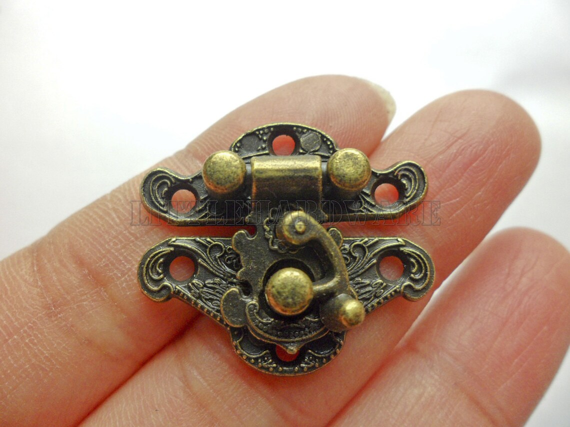 10Pcs 23mmX28mm antique Brass Jewelry Box Staple Hasp Catch Etsy