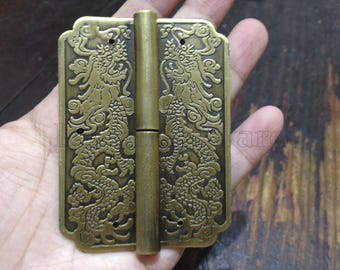 2 pcs 3.15" bronze color brass hinges parliament hinges jewelry box hinges decorative hinges