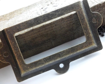2 pcs 107mm x 60mm bronze color card holders/label holders/Label Frames