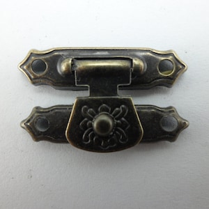 10 Stück 17 mm x 16 mm bronzefarbene Schmuckschatullen Riegel Riegel für Geschenkboxen Schmuckschatullen #LC00112