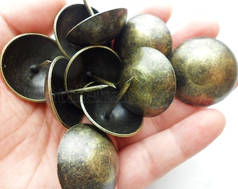 20Pcs 1" thick bronze/Black color upholstery tacks nails, decorative tacks, upholstery supplies, thumb tacks, sofa tacks, chair seat tacks