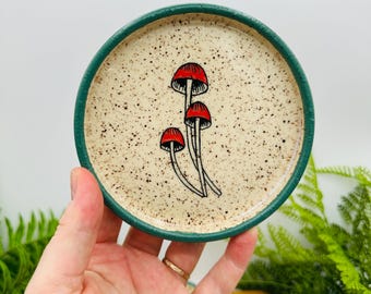 Mushroom Spoon Rest: Whimsical Kitchen Stoneware Pottery