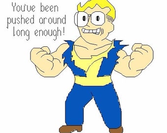 Fallout Nerd Rage Vault Boy Kreuz-Muster