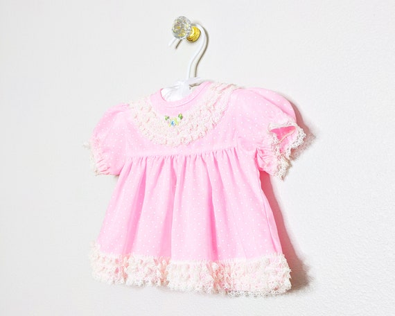 Vintage baby dress, Vintage pink dress, 6-9 mo ba… - image 9