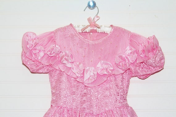 Vintage girls dress. Unique pink 80's style girls… - image 2