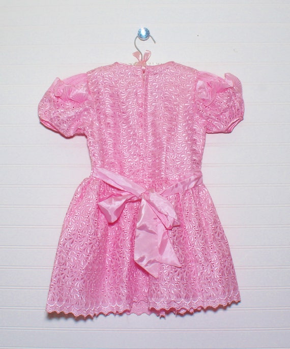 Vintage girls dress. Unique pink 80's style girls… - image 3