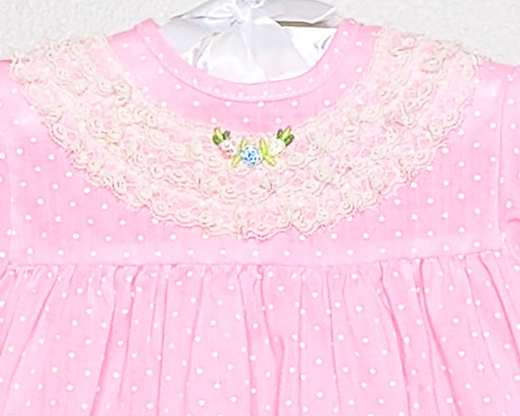 Vintage baby dress, Vintage pink dress, 6-9 mo ba… - image 2