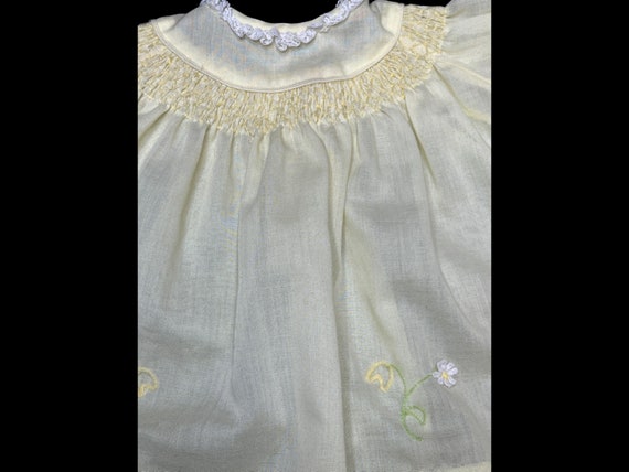 Vintage baby dress. Yellow baby dress. Easter bab… - image 3