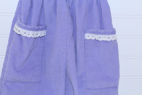 Vintage girls overalls, purple corduroy overalls … - image 3