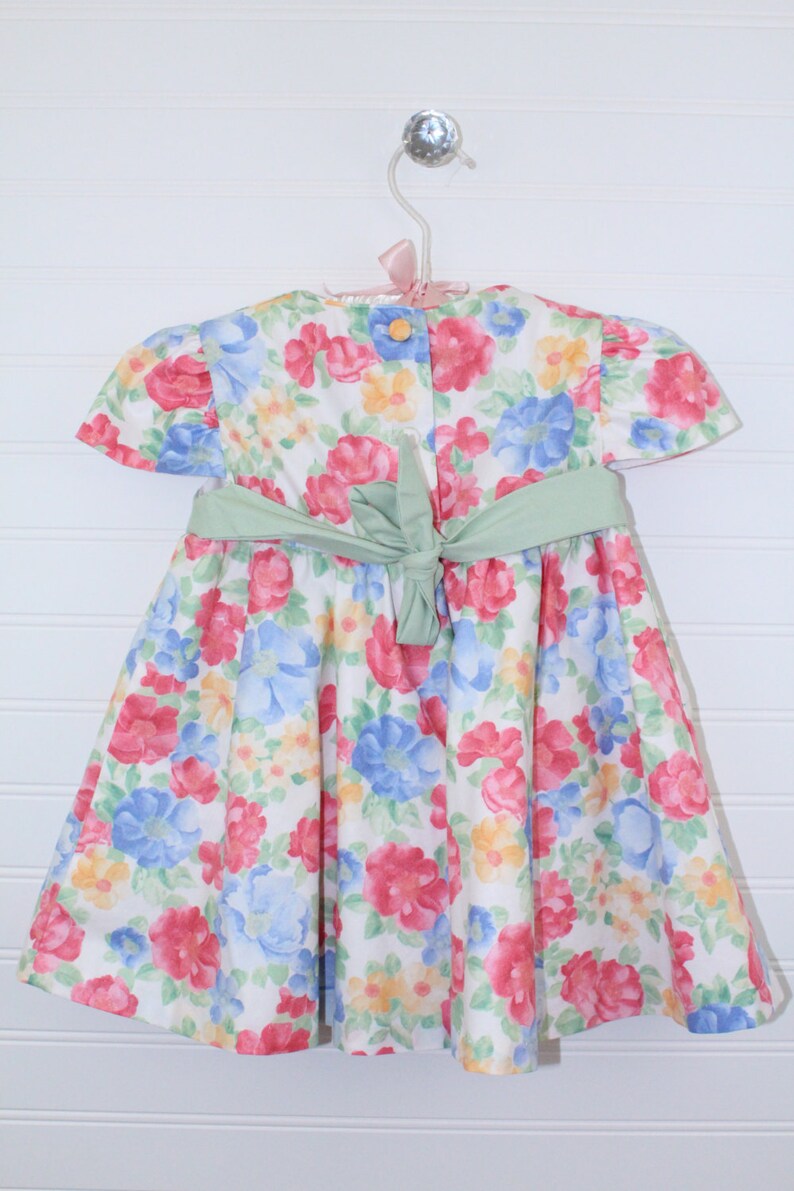 Little Bitty sz 18 mo Vintage baby dress pink floral