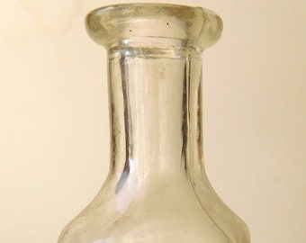 Clear Glass Square Bottomed Bottle IPG CO Very Good condition