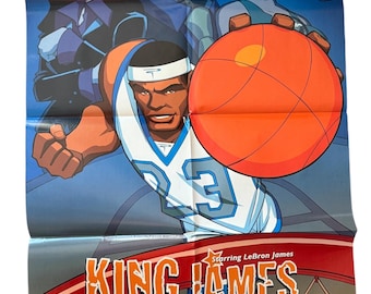 LeBron James Poster "King James" promotion for Comic Book 2004. DC Comics Warner Bro's