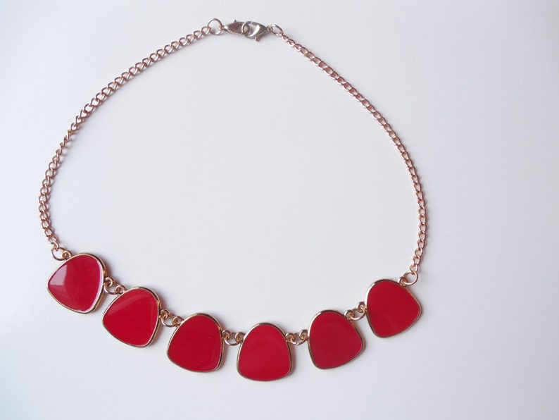 Red and Gold tone Choker