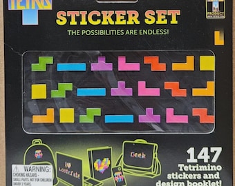 Tetris Sticker Set Paladone Official Tetrimino 147 pieces & Design Booklet NEW