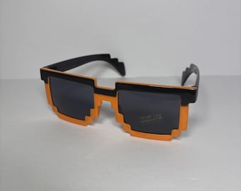 LOOTCRATE Exclusive Sunglasses Orange Black Glasses Gamer 8-Bit Pixel NEW! 2013