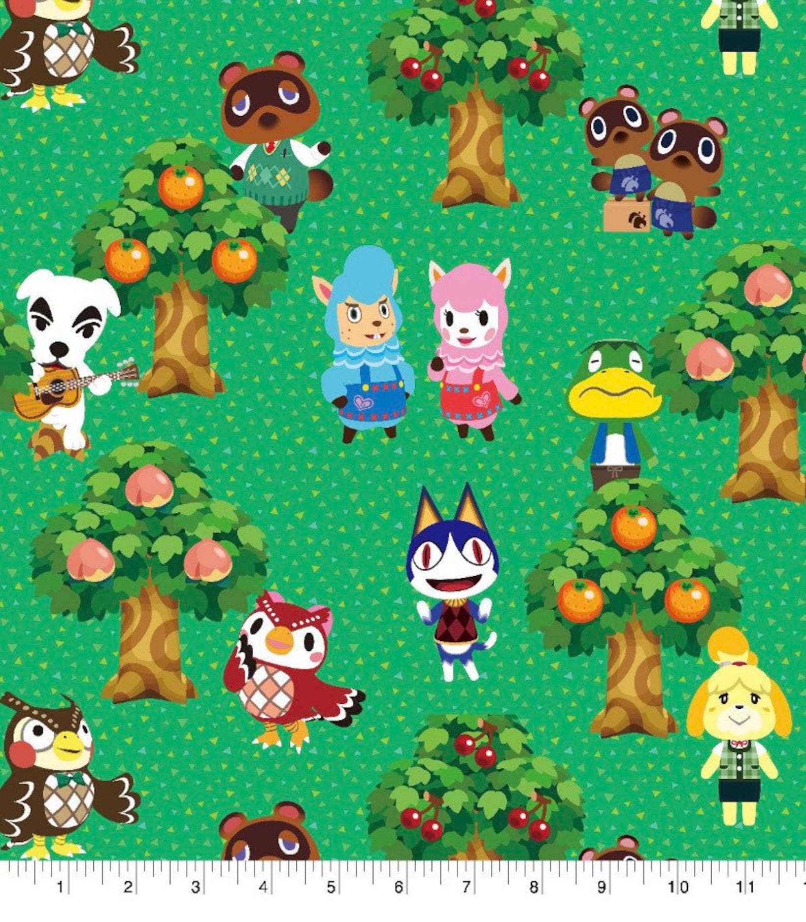 Animal Crossing Scatter Villagers fabric Multi Color FAT Etsy