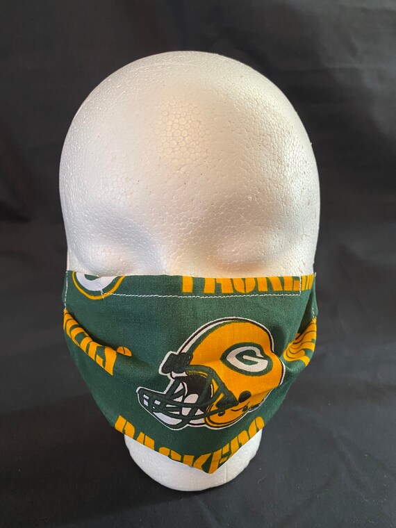Green Bay Packers Face Mask with filter pocket nose wire Etsy