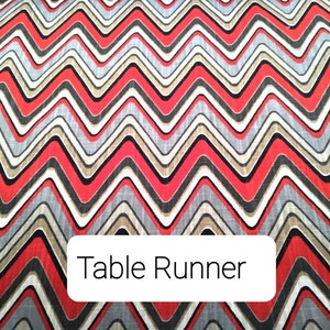 Chevron Table Runner, Table Linen, Bed Scarf, Table Cloth, Wedding/Dining/Reception/Banquet, Buffet Runner, Dresser Scarf, Red, Gray, Green