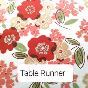 Table Runner, Table Linen, Bed Runner, Table Cloth, Red Floral Table Runner, Wedding/Dining/Reception/Banquet, Buffet Runner, Dresser Scarf