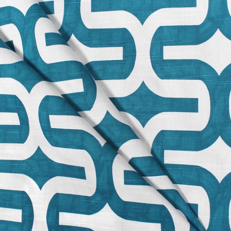 Drapery Fabric Upholstery Fabric Turqu-teal Geometric - Etsy