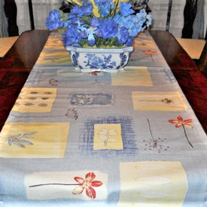 Table Runner, Bed Runner, Table Linen, Extra Wide Runner, Dining, Botanical, Leaves Florals, 24&#39;&#39;x86&#39;&#39;Runner, Buffet, Banquet, Dresser Scarf